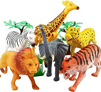 [Toys] 12-Piece Jungle Animals Toys Set