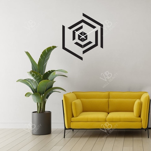 Hexagon Lines 3d Wall Clock M (18×18)