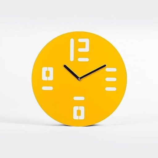 Stylish Yellow Acrylic Wall Clock  M (18×18)