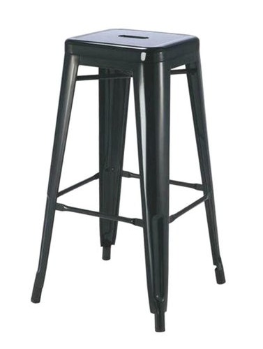 Metal Bar High Backless Stool Black 30x75x30centimeter