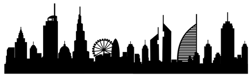 Dubai skyline silhouette (60x15)